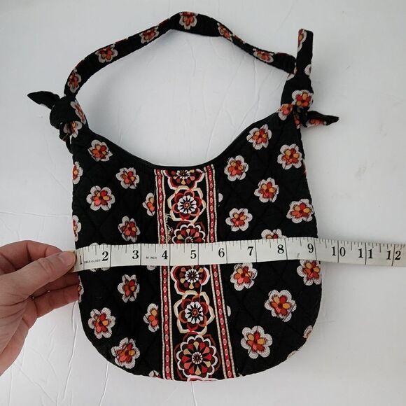 Vera Bradley Retired Mini Hobo Bag Pirouette Black & Red Floral - Picture 7 of 9